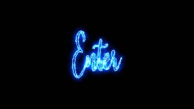 Glow of a "Enter" neon sign illustration on a black wall in the night - Powered by Shutterstock - Get 15% off with code: PIKWIZARD15