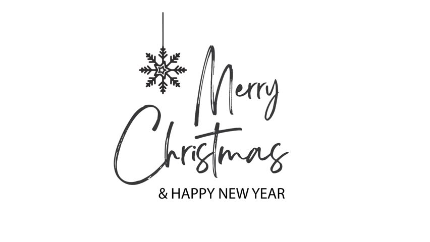 Merry Christmas vector brush lettering in four different colors.