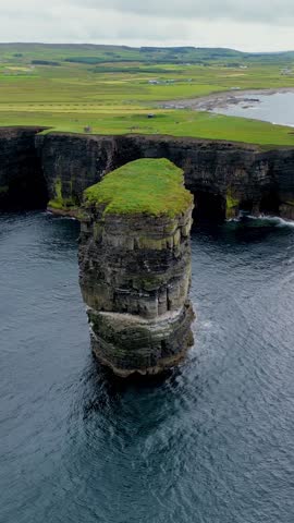 Dún Briste - Downpatrick Head - 4K Cinematic Vertical Drone Footage - Co.Mayo Ireland_003