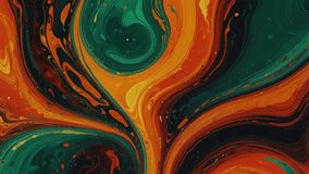 Abstract fluid art featuring dynamic swirls of orange, dark green, and white acrylic paint. Featuring a swirling marble texture. Ideal for an energetic and artistic backdrop. - Powered by Shutterstock - Get 15% off with code: PIKWIZARD15