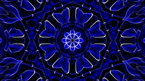 Blue Neon Fractal Mandala Seamless Loop With Symmetrical Electric Lines Animation - Powered by Shutterstock - Get 15% off with code: PIKWIZARD15