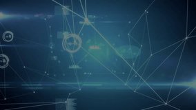 On load, holographic cityscape emerging, lines linking HUDs pulsing, camera moving showing data web. Futuristic, neon, cyberpunk, urban, grid, network, immersive - Powered by Shutterstock - Get 15% off with code: PIKWIZARD15