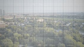 Blue line appearing left edge starting chart overlay moving up and right, visualizing market trends. Grid, visualization, animation, urban, park, canopy, multicolor - Powered by Shutterstock - Get 15% off with code: PIKWIZARD15