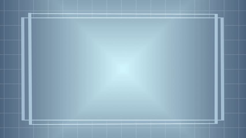 Overlapping double rectangular frames animated with a subtle stop motion effect, Technical grid pattern background moving smoothly in a horizontal direction across the darker area
