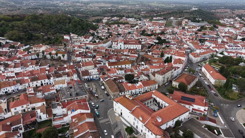 Aerial View of Old Town Streets in Portugal