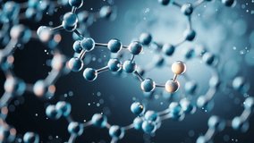 3D transparent molecule structure floating in clean gradient background. Ideal for skincare, cosmetic innovation, biotech, or scientific product presentation and branding. - Powered by Shutterstock - Get 15% off with code: PIKWIZARD15