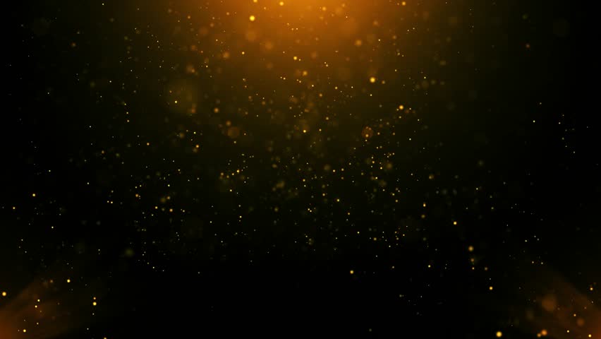 Golden Glittering Tunnel shiny gold particles falling blurred stars. luxury glamorous awards ceremony background. glitter slow motion particles flying wind new year events. Festive sparkles.