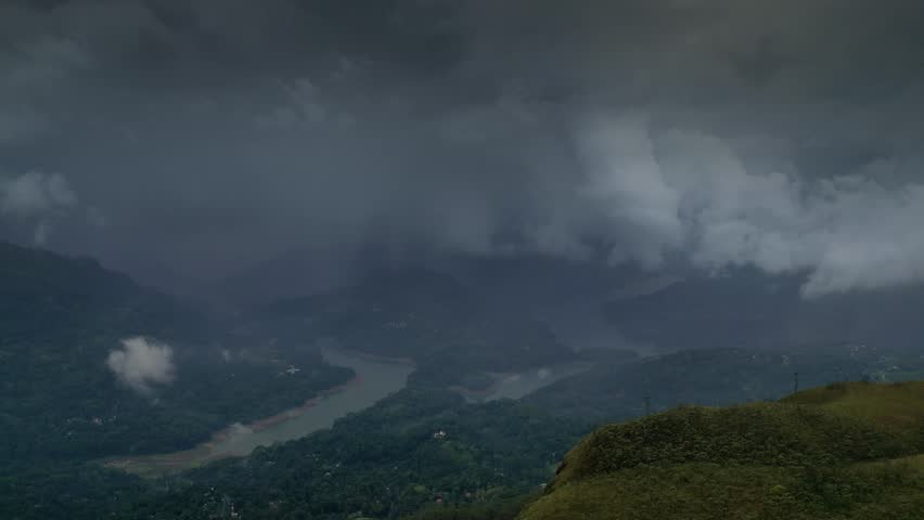 A cumulonimbus cloud and a powerful supercell thunderstorm are affecting Sri Lanka, with its stunning natural beauty, beautiful beaches, dense rainforests, lakes and lightning