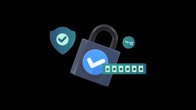 Looping Animation Of A Padlock Symbolizing Cybersecurity, Data Protection, And Digital Security. Ideal For Online Security, Network Protection, And Information Safety Projects. With Alpha Channel. - Powered by Shutterstock - Get 15% off with code: PIKWIZARD15