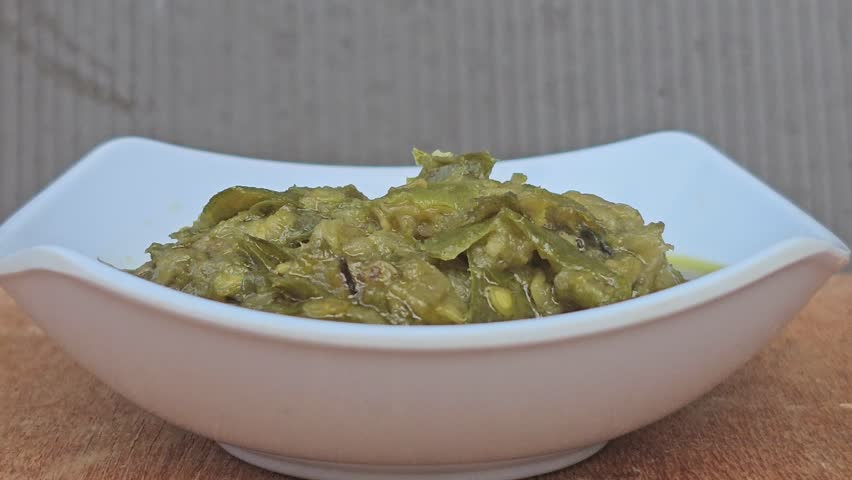 Sambal hijau,Sambal Ijo,Sambal lado mudo,Green chili sambal,Green chili paste,Green chili sauce.Traditional Indonesian sambal from West Sumatra