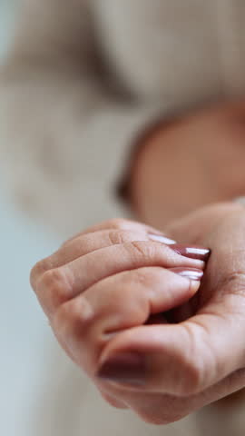Hands, person and pills for medicine, wellness product or prescription drugs in home. Palm, medication and woman with tablets for supplements, healthy vitamins or medical benefits with cure closeup