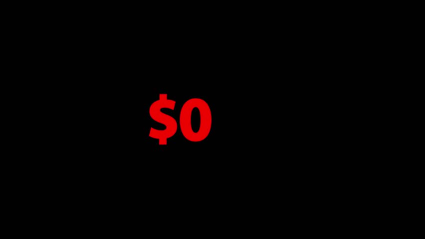 400 Dollar increase number concept, four hundred Dollar count up number animation. 400 dollar counting number Hd video.
