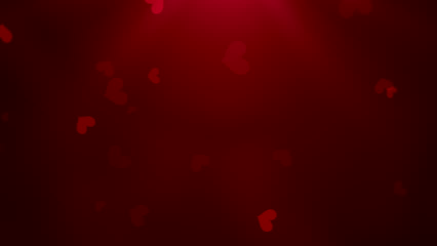 crimson hearts glow, vivid maroon heart shapes softly hover in warm luminous setting