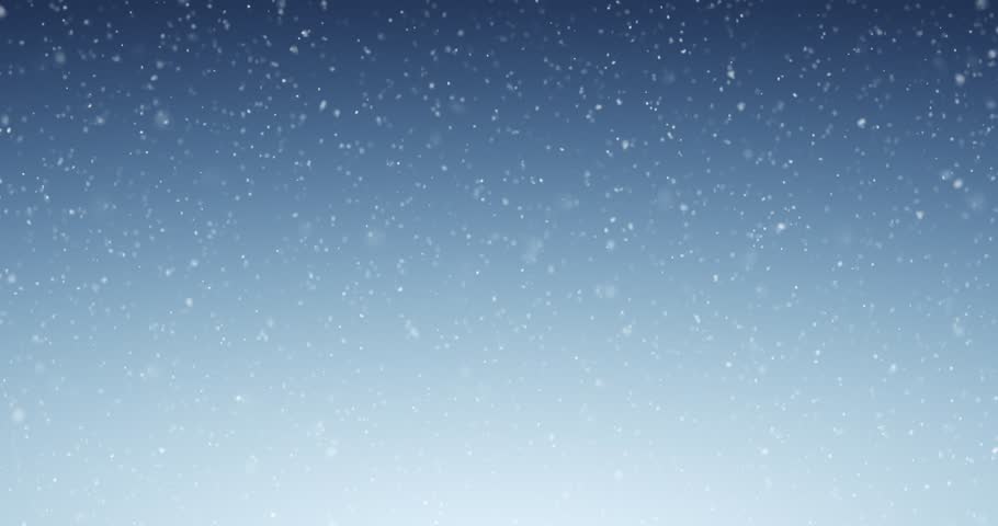Loop snowfall on blue day sky light copy space background.	
