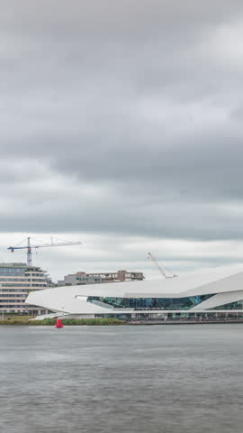 Panoramic view of Amsterdam skyline featuring A