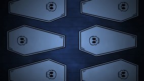 eerie game interface background decorated with blue tiles and gothic skull symbols - Powered by Shutterstock - Get 15% off with code: PIKWIZARD15