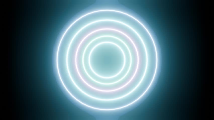Abstract Neon Pulsing Concentric Rings Seamless Loop 4k 60fps. 3D Illustration - Powered by Shutterstock - Get 15% off with code: PIKWIZARD15