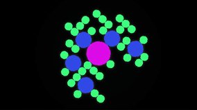 abstract, animation, background, circular, geometric, colorful, vibrant, molecule, data, network, technology, science, structure, glow, neon, particles, energy, connection,  seamless, pink, blue, gree - Powered by Shutterstock - Get 15% off with code: PIKWIZARD15