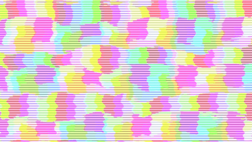 energetic animated projection featuring vivid pixel patterns and scanlines