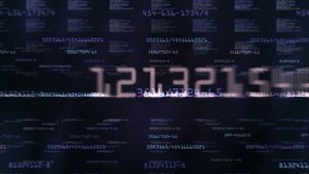 Futuristic Digital Code Stream Numbers Background, Glowing Data Elements. A high tech digital composition featuring floating numbers, code fragments, and a deep blue glow. - Powered by Shutterstock - Get 15% off with code: PIKWIZARD15