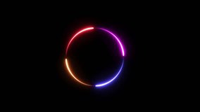 An animated illustration of a minimalist neon circle glowing with four bright colors - Powered by Shutterstock - Get 15% off with code: PIKWIZARD15