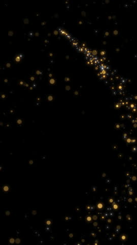 Bright flying sparks of particles spinning. Holiday Christmas comet. Glitter particles trail