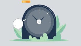 2D financial growth animation showing clock and coins symbolizing investment, wealth, savings, time management, money growth and economic success concept - Powered by Shutterstock - Get 15% off with code: PIKWIZARD15