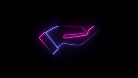 illustration of a hand outline created using pink and blue neon lights against a black background.  - Powered by Shutterstock - Get 15% off with code: PIKWIZARD15