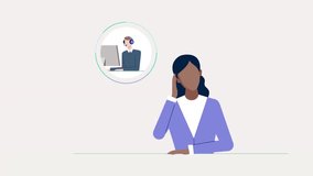 Customer support agent wearing headset communicating with client, professional service, help desk assistance and call center support 2D animation - Powered by Shutterstock - Get 15% off with code: PIKWIZARD15