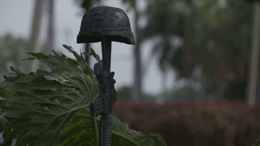 Soldiers Monument And Moving Plants