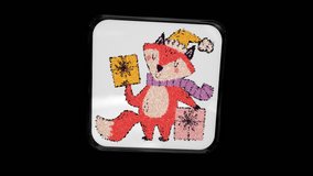 Animated Floating Sticker - Christmas Fox with Gifts, Transparent Alpha Channel, Exclusive - Powered by Shutterstock - Get 15% off with code: PIKWIZARD15