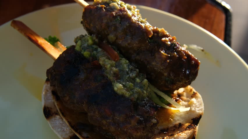 Tacos plate sauce Traditional mexican food. Shrimp tacos with melted cheese and poblano pepper called gobernador on wooden background.