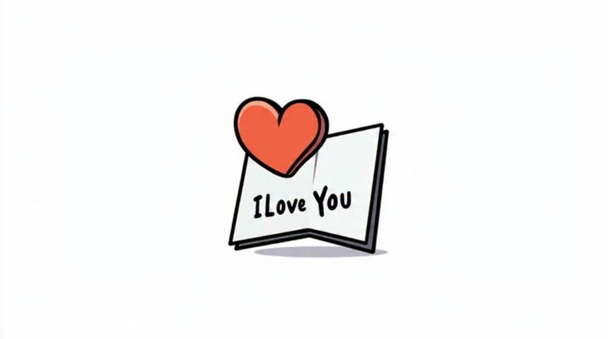 Love and Affection A Heartfelt Message Inside a Simple Illustrated Card, Saying "I Love You"