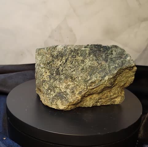 Green Granite Raw Stone Rotating 