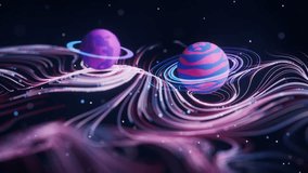 Outer space planet with wave pattern background, 3d rendering 4k - Powered by Shutterstock - Get 15% off with code: PIKWIZARD15