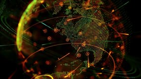 Global Connection Lines. Network Data Transfer Over Earth. Futuristic AI Technology, 5G, Satellite Communication, Internet Connectivity, Big Data, Digital World Background Animation. Crypto Exchange - Powered by Shutterstock - Get 15% off with code: PIKWIZARD15