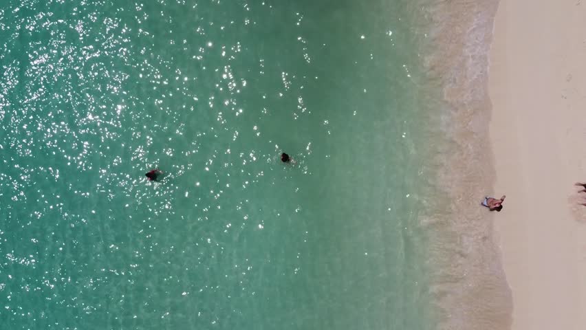 Playa del Carmen PlayaCar Beach Family at the water  Quintana Roo Yucatan Riviera Maya Mexico Caribbean