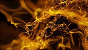 Abstract futuristic gold energy wave particle line flow animation dark background seamless loop - Powered by Shutterstock - Get 15% off with code: PIKWIZARD15