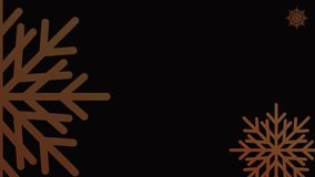Animated winter snowflake background with elegant brown snowflakes on dark backdrop - Powered by Shutterstock - Get 15% off with code: PIKWIZARD15