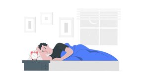 Peaceful couple sleeping in bed – rest, relaxation, good sleep, bedtime routine, family night concept 2D animation - Powered by Shutterstock - Get 15% off with code: PIKWIZARD15
