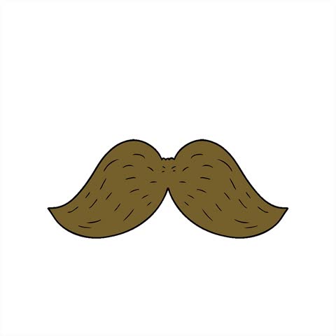 Simple looping animated cartoon mustache