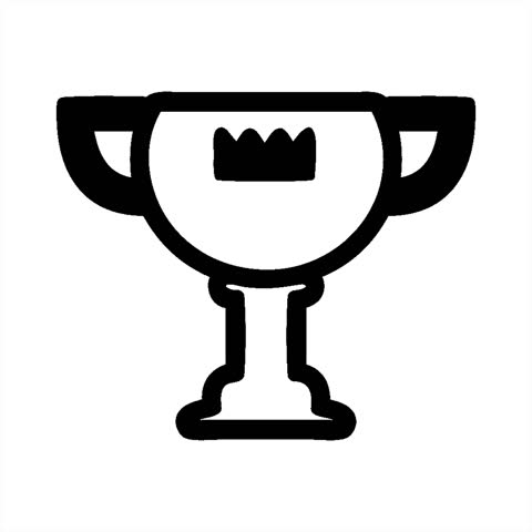 Simple looping animated trophy award symbol icon