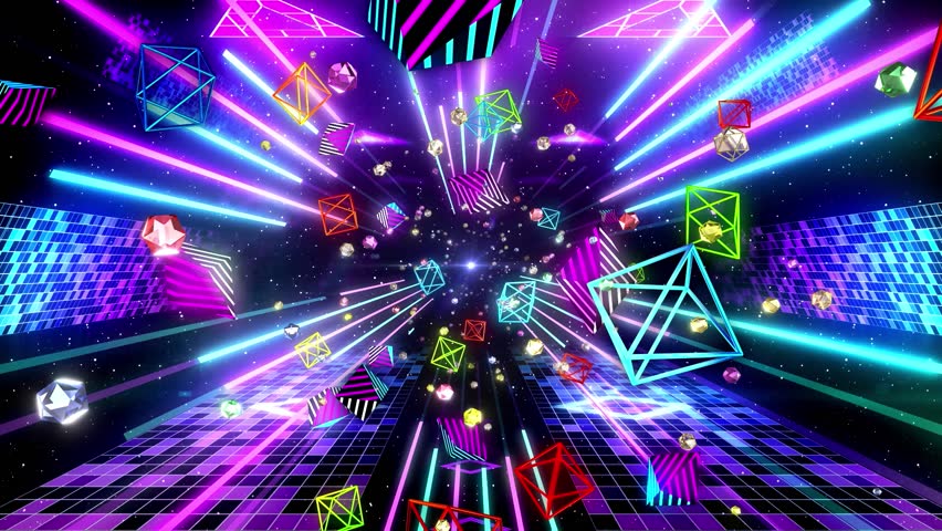 Abstract Disco Shapes Animation Video Background