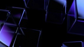 Abstract animation, purple glass cubes on black background, 4k seamless looped video, 3d render - Powered by Shutterstock - Get 15% off with code: PIKWIZARD15