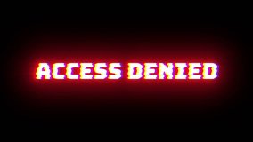 Access Denied Glitch Text Animation. Looping Neon and Pixel Typography for Hacking and Security on black backrgound or transparent background. - Powered by Shutterstock - Get 15% off with code: PIKWIZARD15