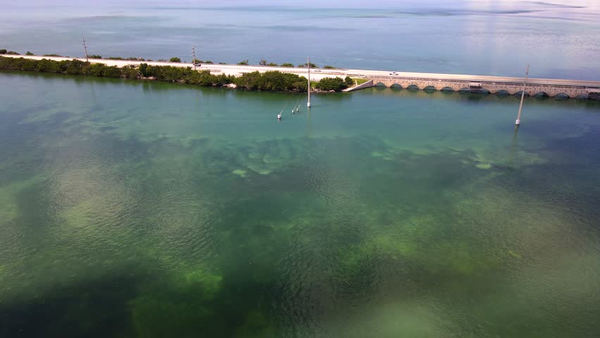 Scenic Coastal Drive Along the Overseas Highway Toward Key West
