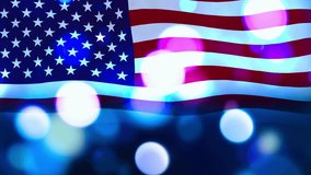 Thank You Veterans” 4K animation with a patriotic waving American flag, glowing blue bokeh lights, and a heartfelt tribute backdrop—perfect for Veterans Day, military appreciation, and patriotic theme - Powered by Shutterstock - Get 15% off with code: PIKWIZARD15