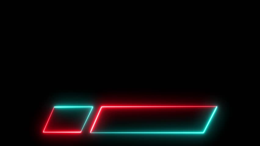 Glowing neon line Lower Third Banner Animation for Breaking News - Lower third live breaking news. title animation on black screen background, animated lower third title