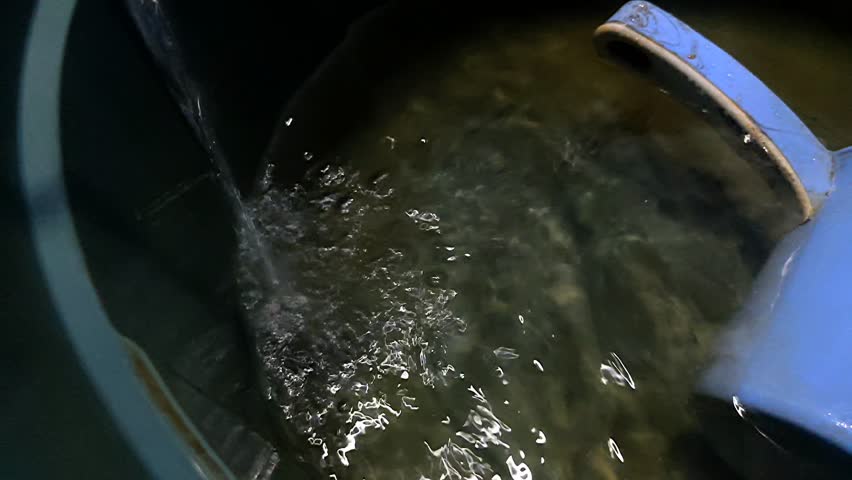 water flowing in a basin accompanied by a soothing sound