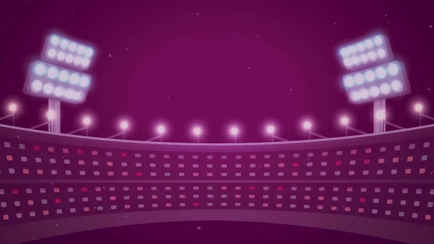Epic cricket trophy animation in a glowing stadium with floodlights, cheering crowd, flying particles and lens flare. Perfect for sports promos, finals, awards, intros and highlight videos with cinema